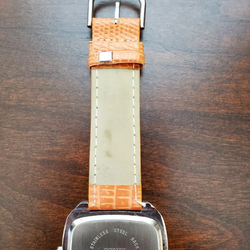 Bijoux Terner Orange Black Face Orange Leather Band Quartz Unisex Wrist Watch